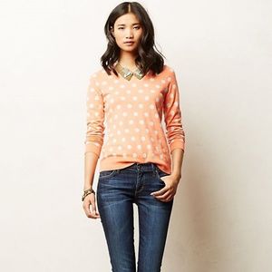 Anthropologie Moth pullover polka dot sweater